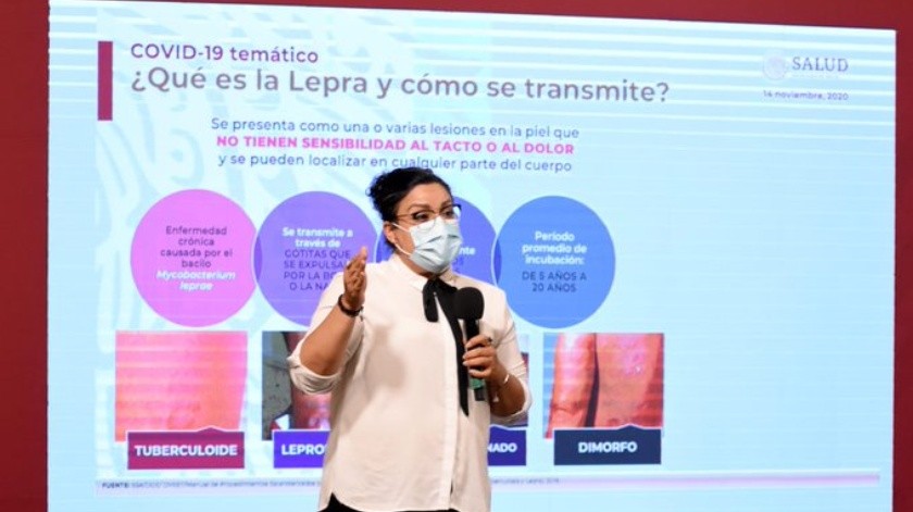 Luna dijo que en todas las unidades de salud el tratamiento es gratuito, confidencial y seguro, por eso llevan jornadas dermatológicas.(@SSalud_mx)
