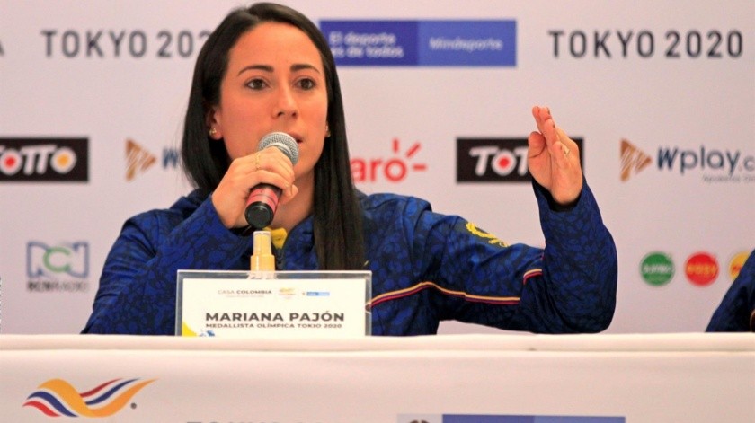 Tras llegar a Bogotá de los juegos olímpicos Mariana Pajón habló de la importancia de los cuidados que hay que darle a los atletas.(EFE.)