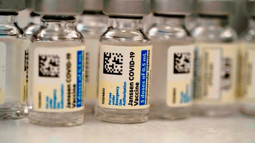 Vials of Johnson and Johnson COVID-19 vaccine sit in the pharmacy of National Jewish Hospital for distribution early Saturday, March 6, 2021, in east Denver. Volunteers worked with nurses and physicians from National Jewish to administer 2,500 vaccinations of the Johnson and Johnson vaccine that requires a single shot instead of two like the other vaccines. (AP Photo/David Zalubowski)(Xinhua)