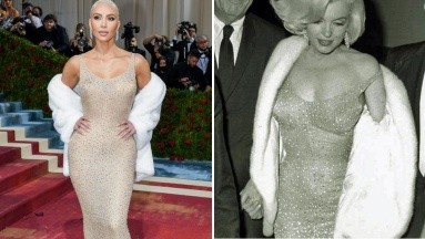 Así se ve el vestido de Marilyn Monroe luego de que Kim Kardashian lo usara; la acusan de daños
