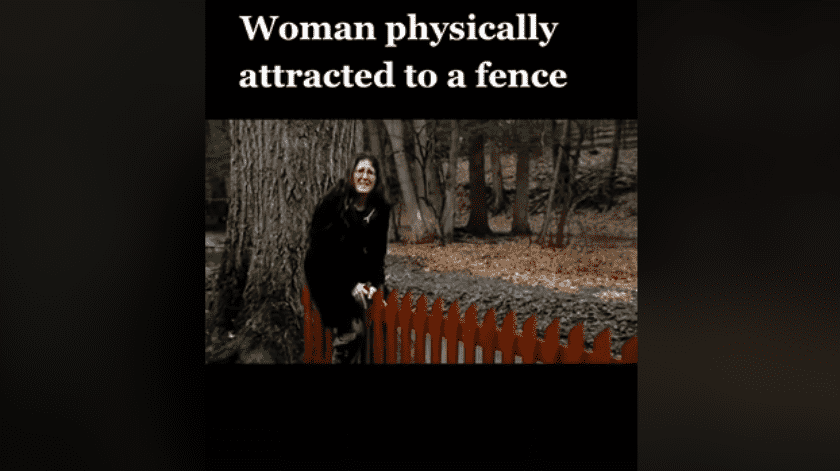 Erika dice sentir atracción física hacia una cerca roja.(Captura)