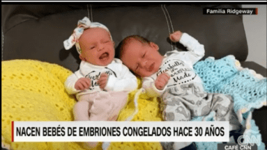 Nacen en EU gemelos de embriones congelados hace 30 años
