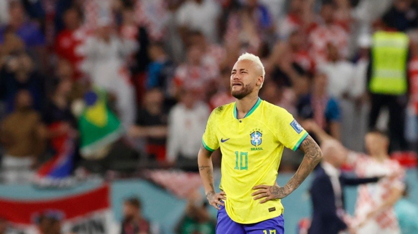 Neymar dijo estar destruido tras ser eliminado por Croacia del Mundial de Qatar 2022.(EFE)