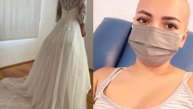 Joven con cáncer rifa su vestido de novia para pagar tratamiento; su pareja la dejó