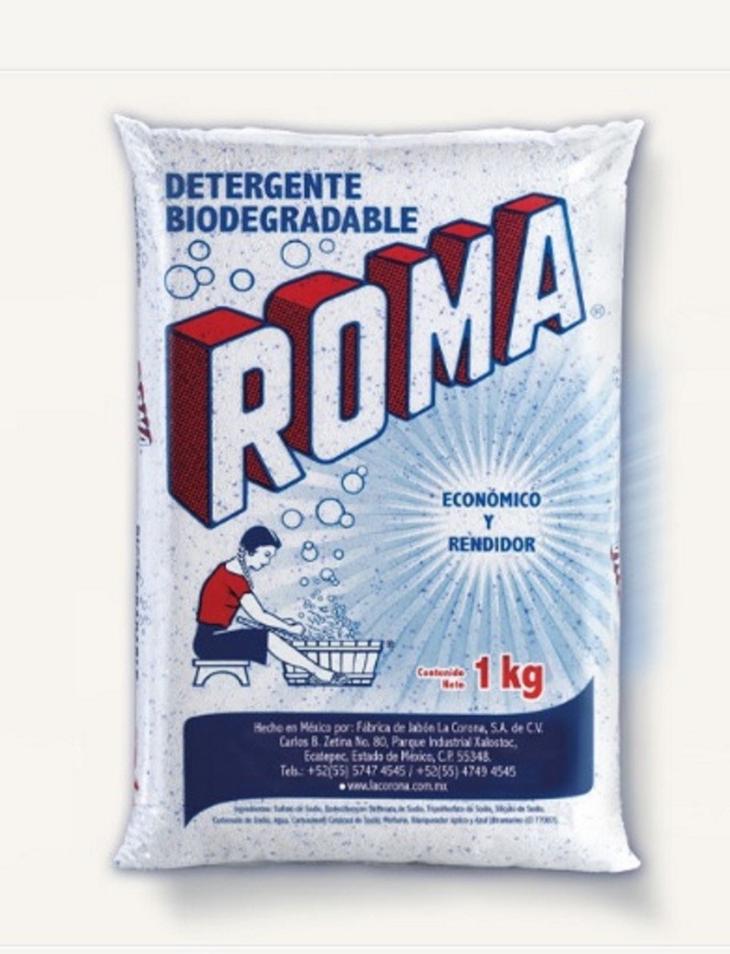 El detergente Roma es solo para lavar la ropa. Capture Redes.  