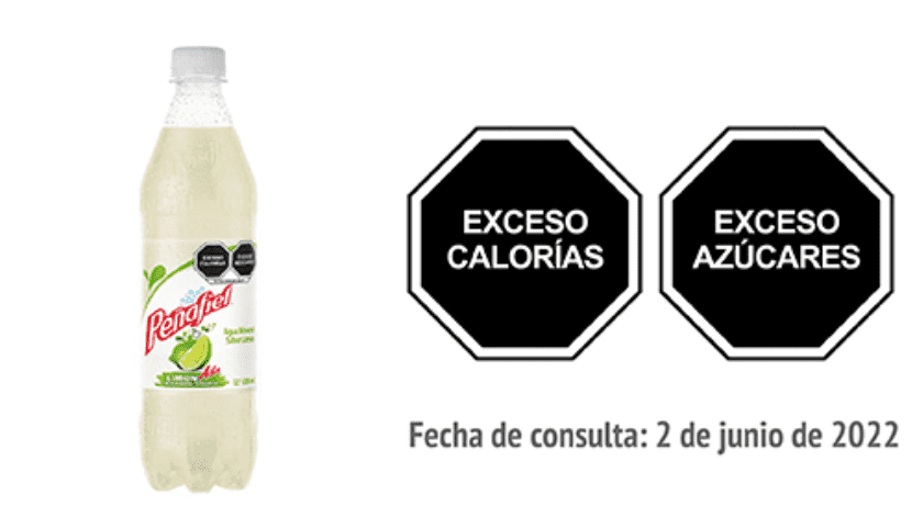Limón Ada Peñafiel cuenta con sellos de exceso de azúcares y calorías.(Captura)