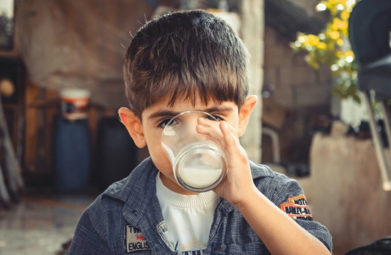 La leche para los niños es saludable.  Foto de  samer daboul en Pexels. 