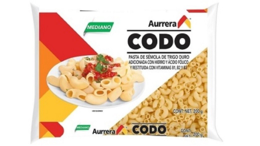 Bodega Aurrera tiene varios productos de su marca, entre ellos la pasta codo.(Bodega Aurrera.)