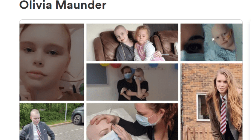 Olivia Maunder recibió el diagnóstico de sarcoma de Ewing.(Foto: GoFundMe)