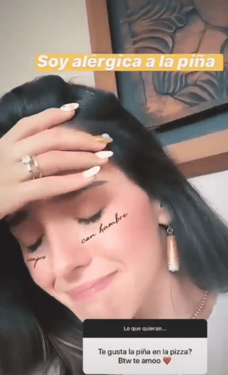  Evaluna respondió en Instagram que es alérgica a la piña. Foto: Captura