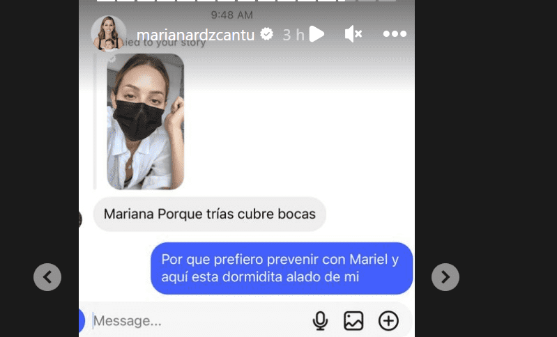 Mariana cuenta que tiene gripa y es primera vez que se enferma siendo mamá. marianardzcantu en Instagram.  